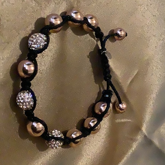 TRESOR PARIS BLACK & GOLD CRYSTALS BRACELET - Picture 1 of 5